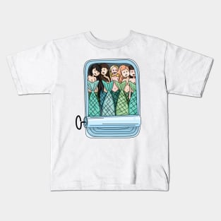 canned mermaids Kids T-Shirt